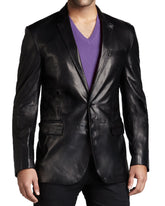 Men Genuine Leather Blazer Sport Coat 25